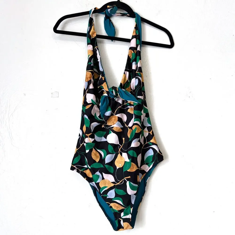 LA DOUBLEJ Bow Bather Orchard Swimsuit XXL US 12 NWT